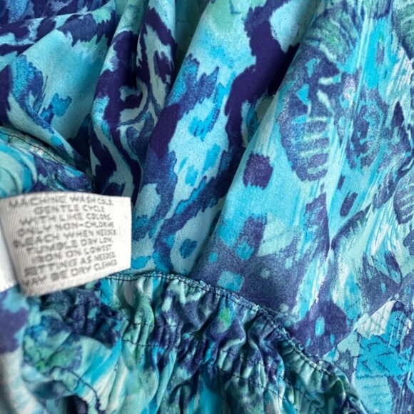 Zenergy By Chico's Womens Size 3 Blue Printed Lightweight Jacket Stretch Casual - Picture 4 of 8